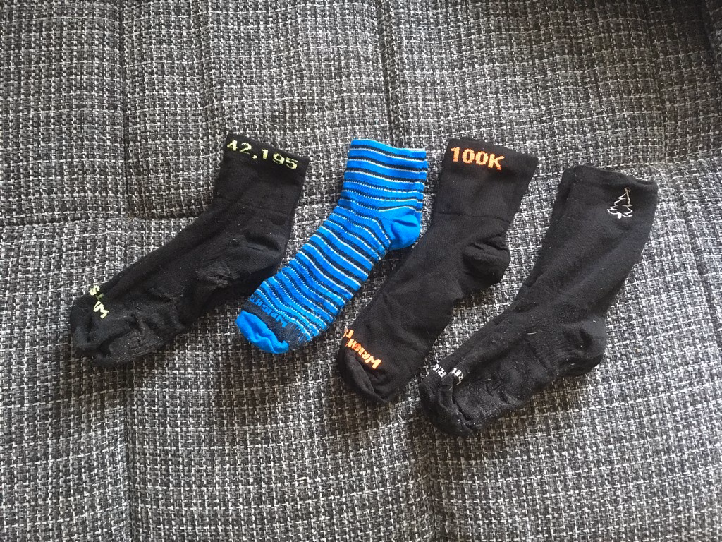 Wrightsock Coolmesh nach mehreren Hundert Kilometern