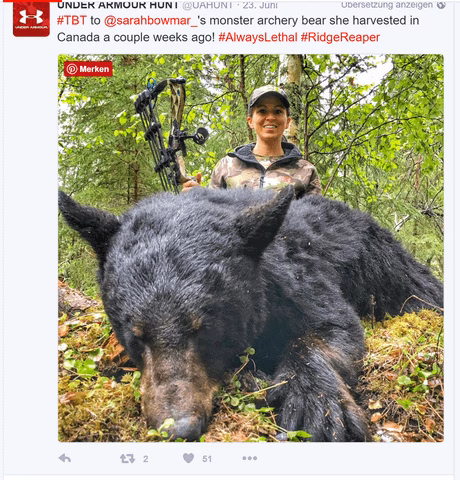 Werbebild der Under Armour Hunting Unit mit erlegtem Tier